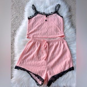 Lace Trimmed 2 piece loungewear